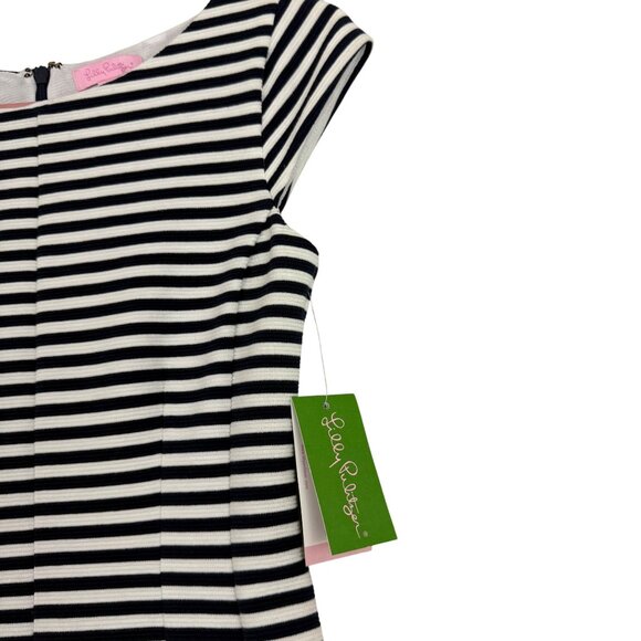 Lilly Pulitzer Dress Women's Small Briella Ottoman Stripe Cap Sleeve Zip Back - Picture 10 of 16
